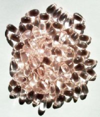 100 5x10mm Transparent Rose Drop Beads
